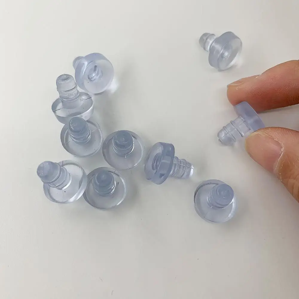 20Pcs Transparent Rubber Stem Bumpers Anti Collision Hole Plugs Foot Pad Fasteners Screws Door Bumper Furniture Accessories Silicone Rubber Plugs Rubber Caps Silicone Rubber Caps
