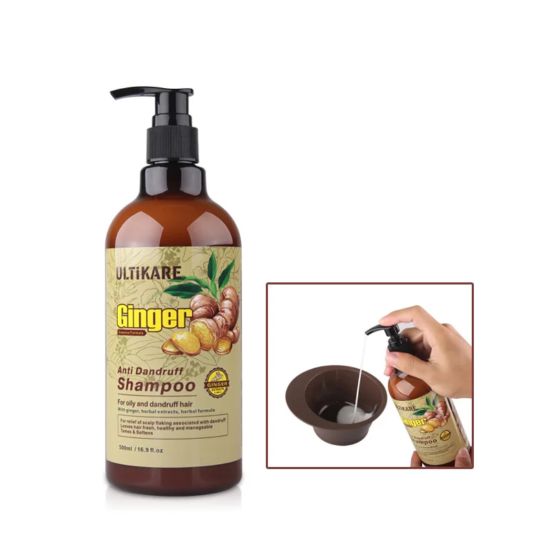 500ML Ginger Shampoo Anti Dandruff Long Losting Smooth and Itching Fresh Manageable Tames Softens For oil 5