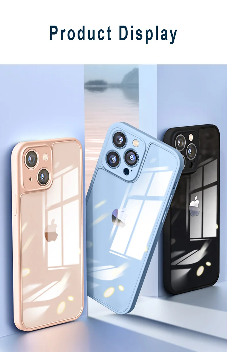 13 pro max case Luxury Armor Bumper Clear Thin Phone Case For iPhone 11 12 13 Pro Max Mini X Xs XR Candy Silicone Shockproof Transparent  Cover best iphone 13 pro max case