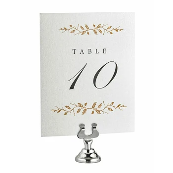 

2pcs Mini Stainless Steel Place Card & Table Number Holders Wedding Favors Place Card Holders Festival Party Supplies