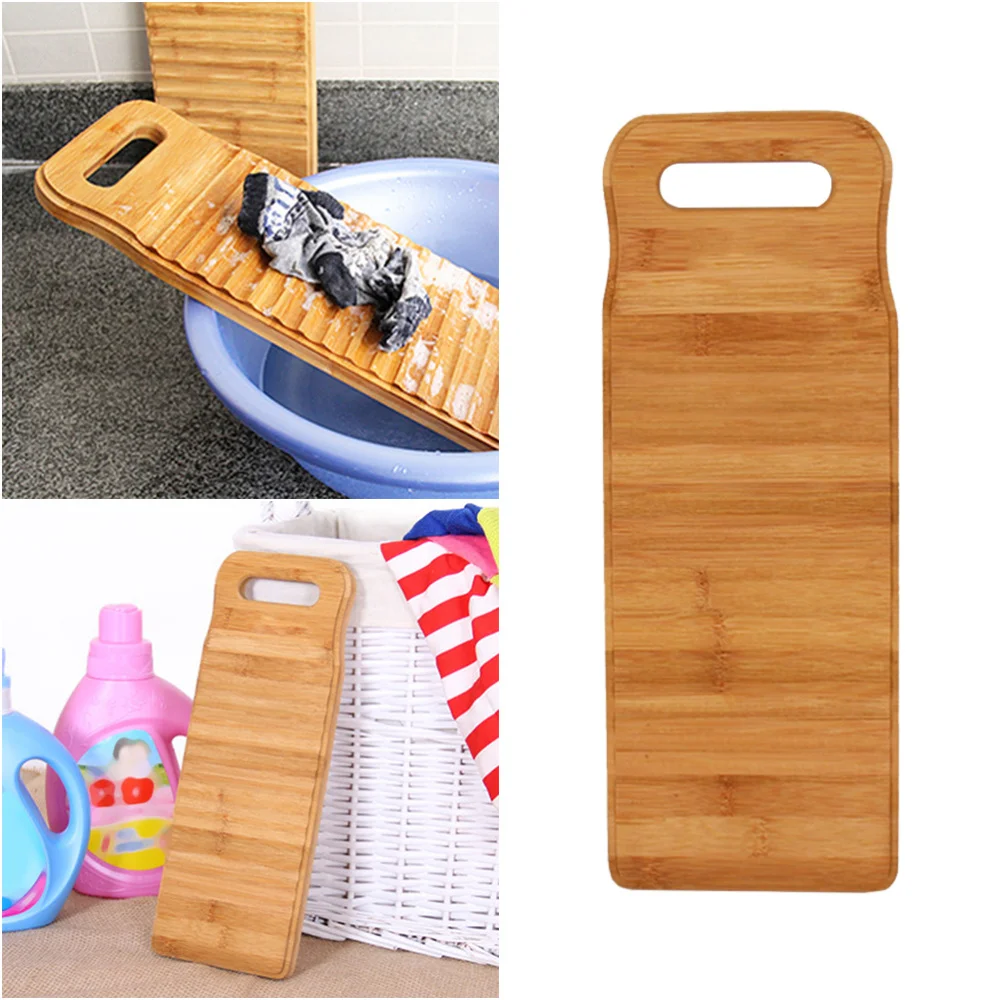 1pc Nonslip Durable Laundry Board Household Thickened Bamboo Wood