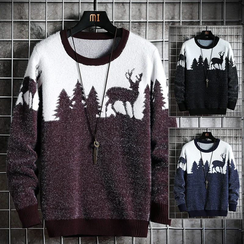 Loose Sweater Clothing Christmas-Theme Handsome Mens New Multicolor Hot-Style Optional