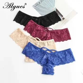 

Vintage Sexy Solid Color Lace Hollow Out Women Panties Briefs Comfortable Breathable Girls Female Underwear Thongs Panty Gifts