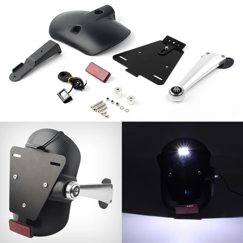 

R9T Motorcycle Rear Mudguard Fender Wheel Hugger w/ License Plate For BMW R nine T 2014 2015 2016 2017 2018 Silver