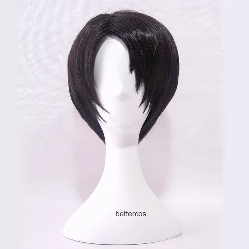 

Attack on Titan Levi Ackerman Rivai Rivaille Cosplay Wig Short Brown Mixed Heat Resistant Synthetic Hair Wig + Wig Cap