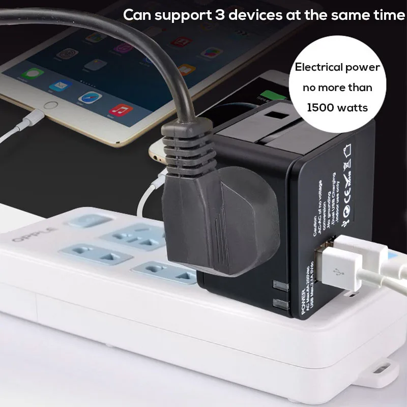 Международный Универсальный двойной USB разъем-переходник многофункциональное портативное зарядное устройство для путешествий адаптер питания США Великобритания ЕС AU адаптер