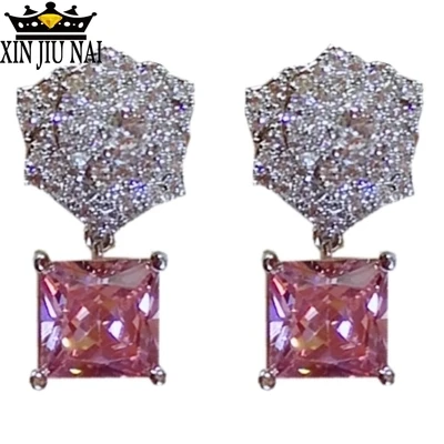 Серьги из серебра 925 пробы с розой камелией порошком S925 милые романтические