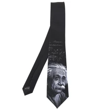 Мужской модный черный дизайн принт изображения Эйнштейна галстук банкетные вечерние 7 см галстук взрослому подарок на день рождения галстук