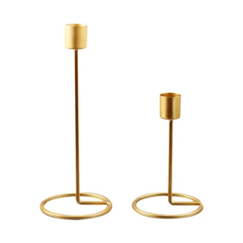 

Set of 3 Gold Candle Holder for Taper Table, Decorative Candlestick Holders for Wedding, Party Dinner Feast Decor