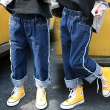 Детская одежда; коллекция года; детские джинсы; стиль; сезон весна-лето; корейский стиль; Ультра-эластичные брюки; брюки для девочек