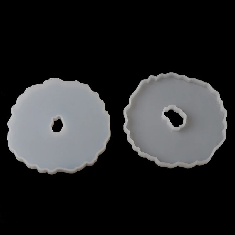 

5Pcs Crystal Epoxy Resin Mold Irregular Round Coasters Casting Silicone Mould B95F