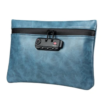 

Waterproof Smoking Smell Proof Bag Leather Tobacco Pouch with Combination Lock for Herb Odor Proof Stash Container Case Storage