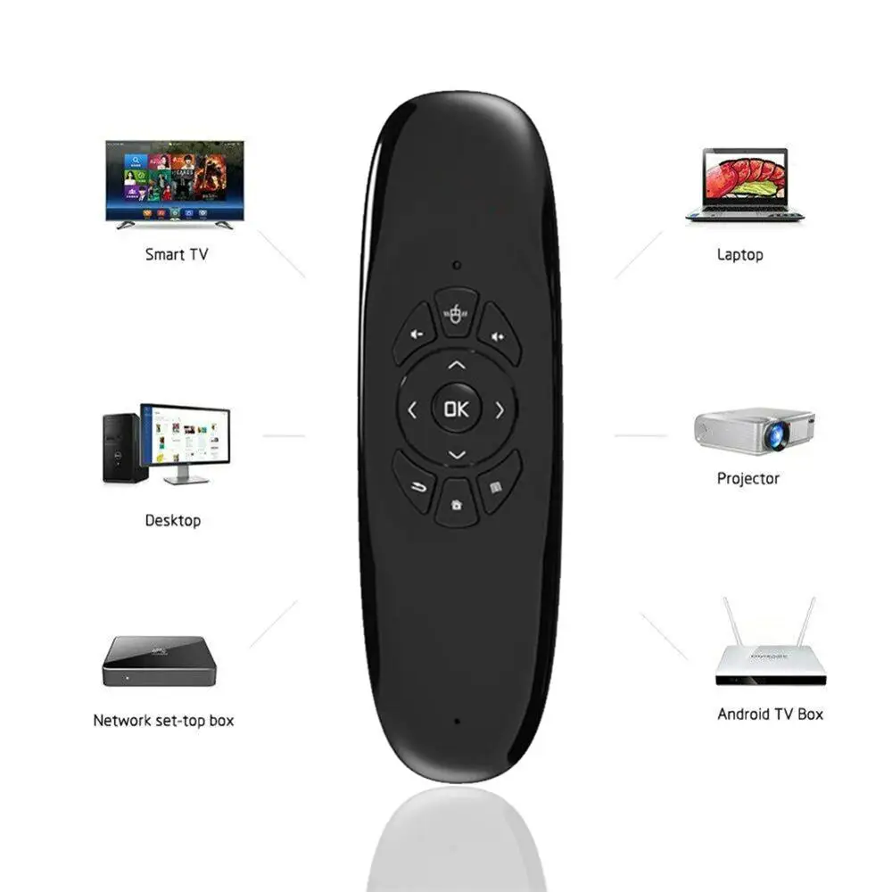 6 осей гироскоп C120 2 4G Air Mouse перезаряжаемая беспроводная клавиатура с пультом