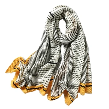 

Scarf for Women Fold Blanket Warm Cotton Shawls and Wraps Bandana Female Crinkle Headband