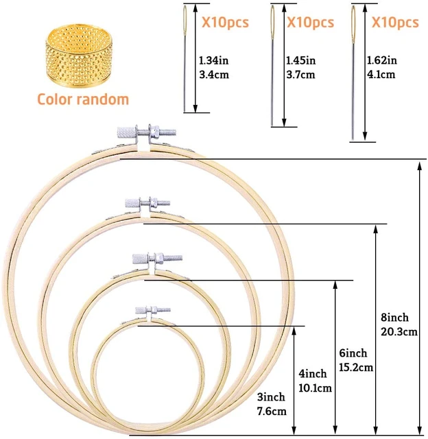 LMDZ Cross Stitch Hoop Set for Beginner, 4 Sizes Embroidery Hoops, Cross  Stitch Circle, Embroidery Circle with 3 Sizes Needles - AliExpress