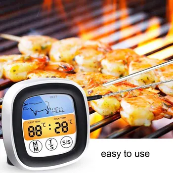 

Food Cooking BBQ Thermometer With Six Probes and Timer For Oven Meat Grill Free App Control