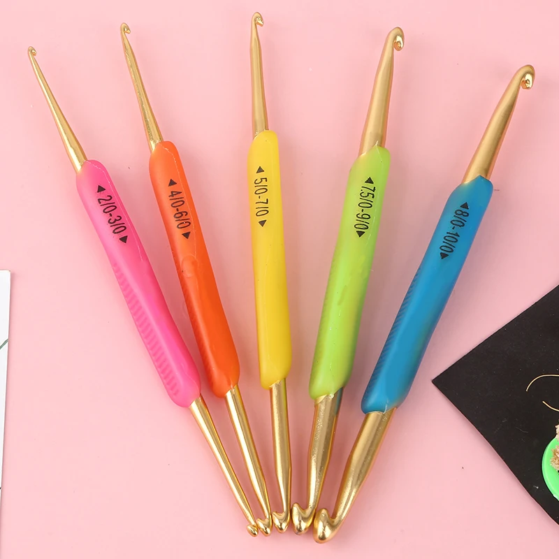 5 шт. новый мягкий цветной клей с двойной головкой крючок инструменты для вязания
