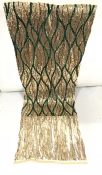 

top sale S-11785 Nigerian Lace Fabric with sequins 5 yards African French Lace Fabric for party dress