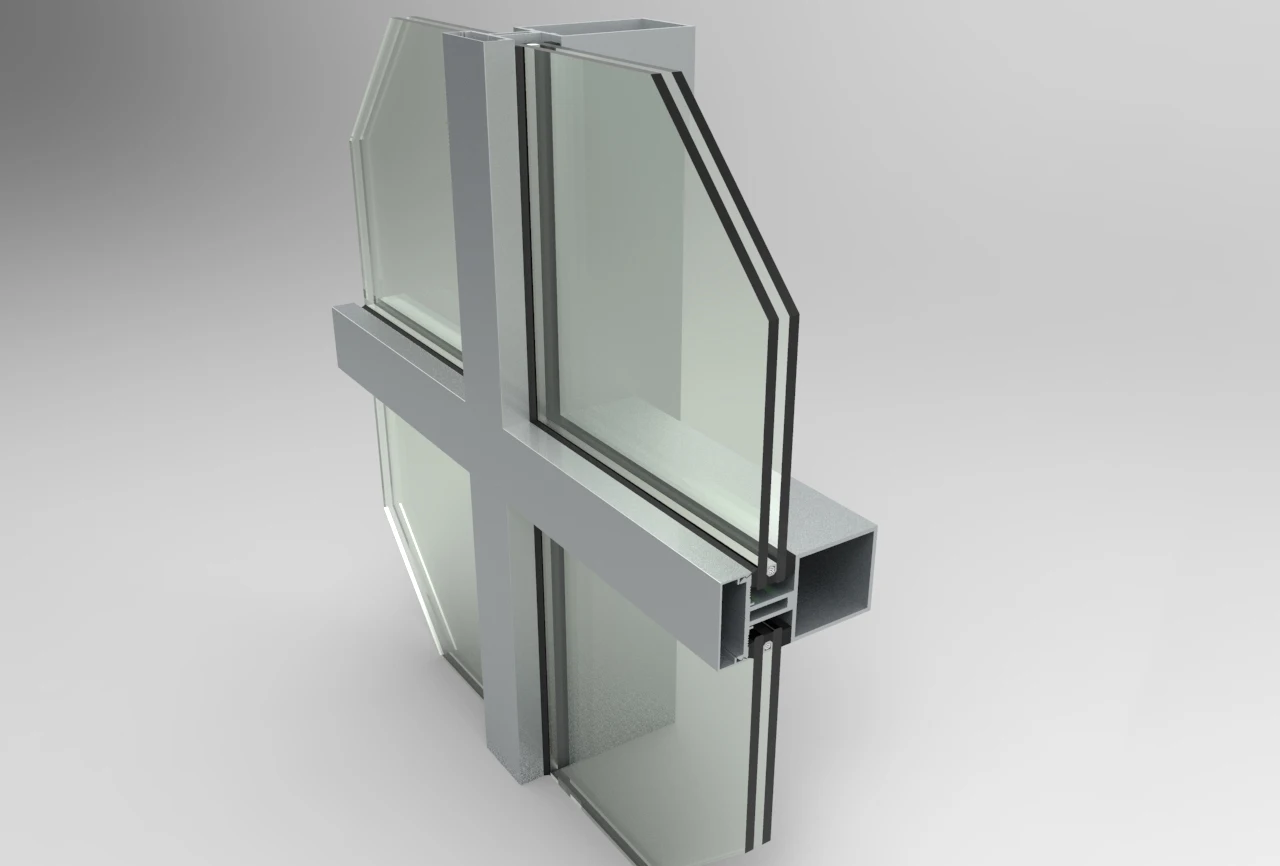Design building thermal break aluminum frame glass curtain walls