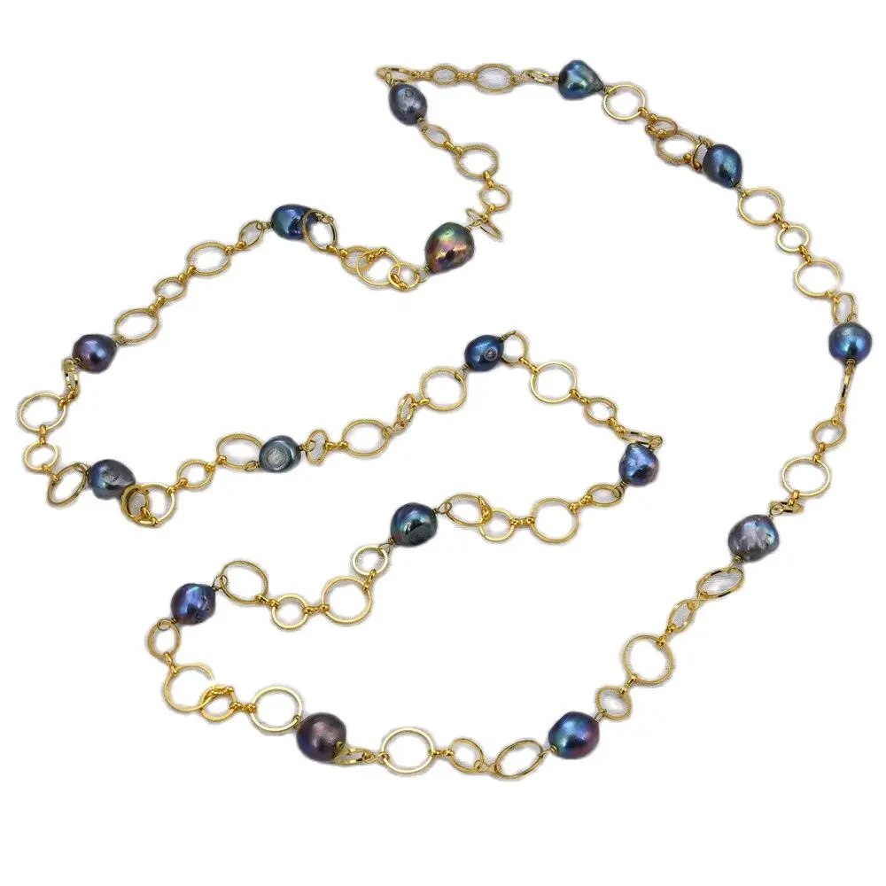 GG ювелирные изделия 50 &quot18 мм черный Кеши жемчужное золотое ожерелье на платформе