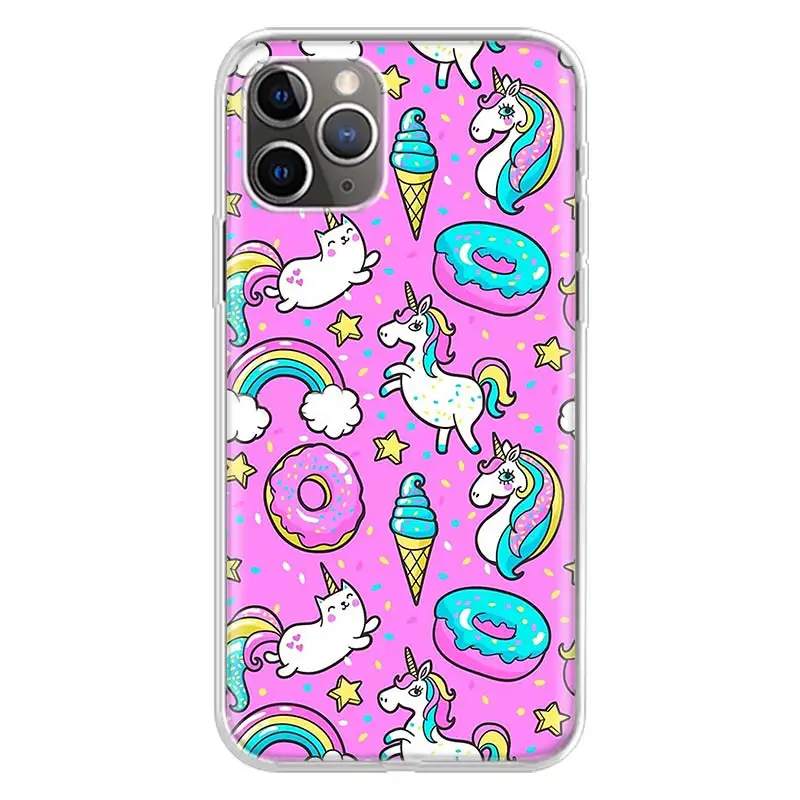 Pink Unicorn Rainbow Phone Case For iPhone 13 Pro Max 11 12 Pro XS MAX X XR 7 8 6 6S Plus SE 2020 Cover Coque Funda Capa 13 cases