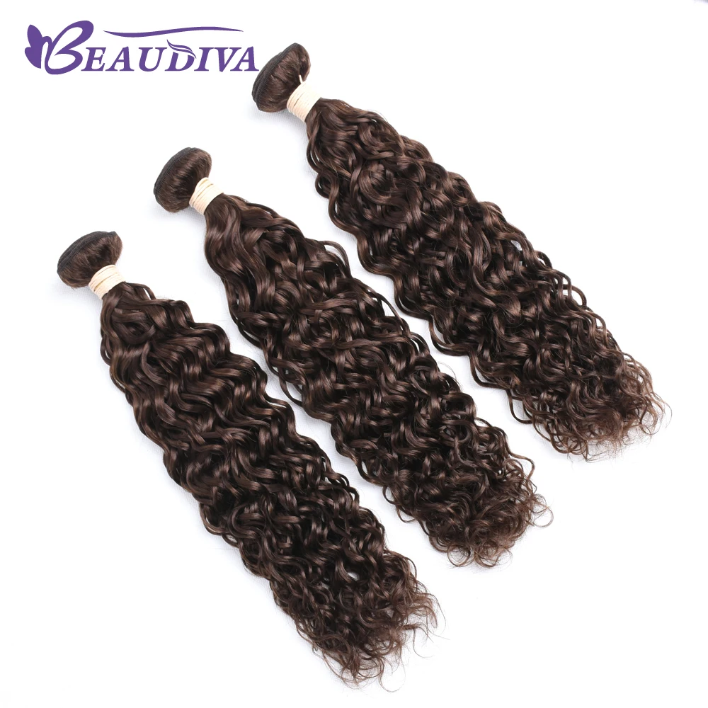 Beaudiva бразильские волнистые пряди 4# Remy человеческие волосы пряди с закрытием 3 пряди