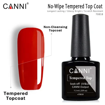 

CANNI Tempered Top Gel New High Glossy Manicure Long Lasting Shiny No Clean LED UV Lamp Soak Off No Wipe Topcoat Nail Gel Polish