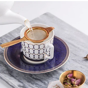 

2019 Hot-Slae Stainless Steel Tea Infuser and Tea Cup Gold Color Silver Color Tea Strainer Kitchen Cafe Teaware Supplies