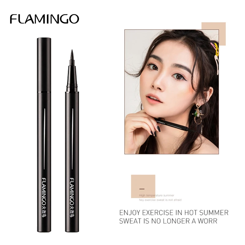 Flamingo Long Lasting Eye Liner Pencil Sweatproof Waterproof Black Color Eyeliner Cosmetic Makeup Liquid Gift for Women 12432 Flamingo Long Lasting Eye Liner Pencil Sweatproof Waterproof Black Color Eyeliner Cosmetic Makeup Liquid Gift for Women 12432
