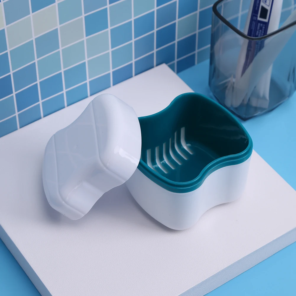 Denture Box Bathroom Denture Cup False Tooth Holder Mouthguard Cleaning