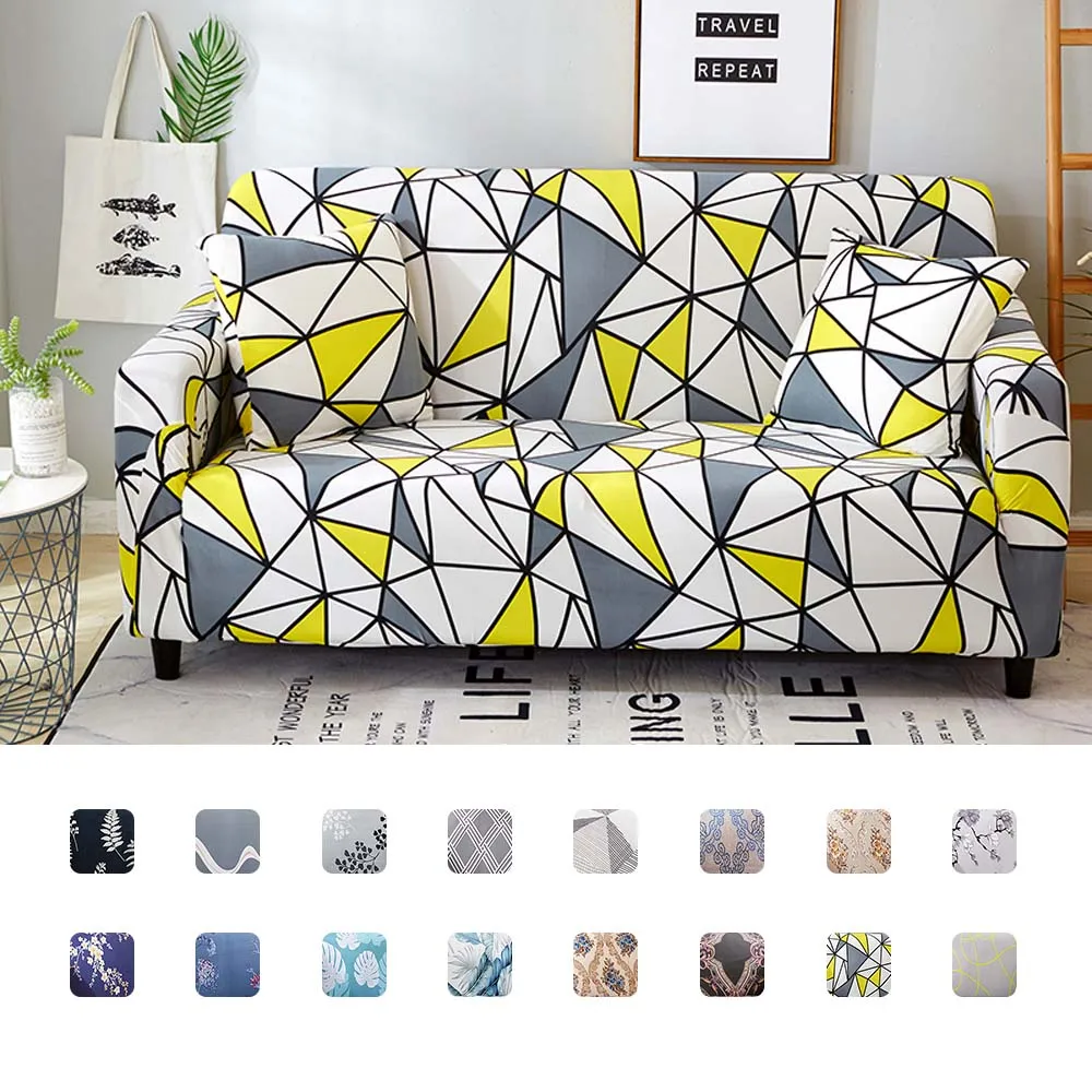 Printed Sofa Cover Stretch Slipcovers Sectional Elastic For Living Room Couch Armchair 1/2/3/4Seat | Дом и сад
