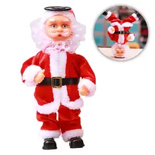 Санта Клаус музыкальные игрушки электрическая игрушка плюшевая пение и танцы Санта Клаус перевернутый вращающийся Санта электрическая Музыкальная кукла игрушка