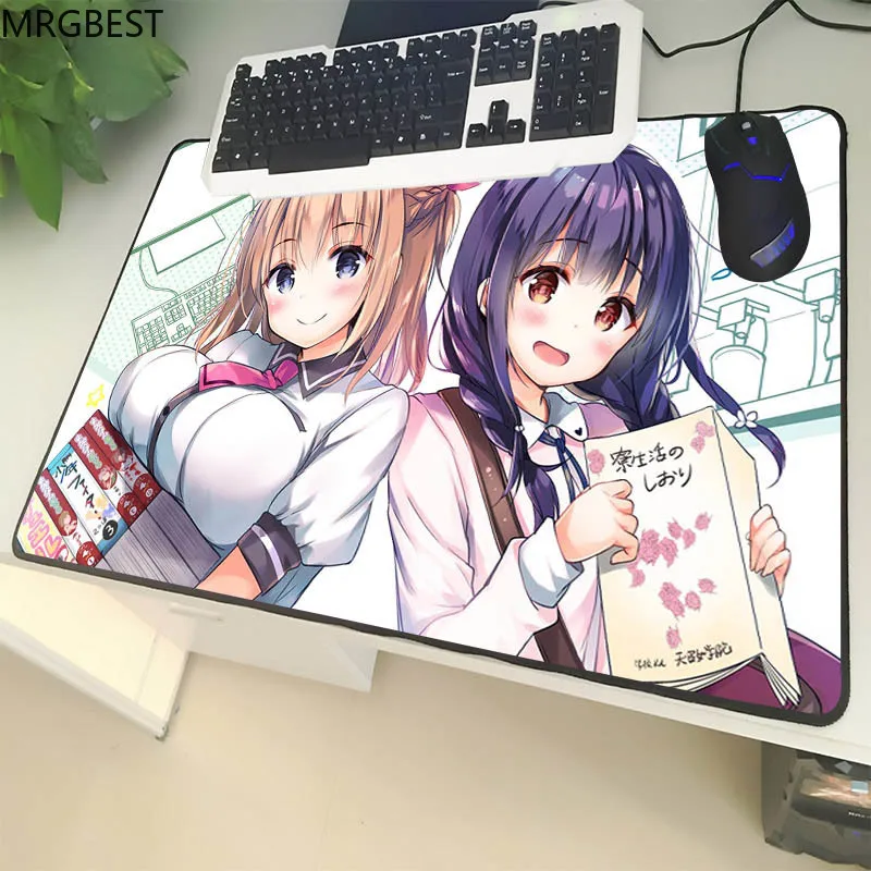 

MRGBEST Large Size Mouse Mat Lockedge Cartoon Cute Sexy Big Breasted Girl Pattern Laptop PC Table Mat Rubber Universal Non-slip