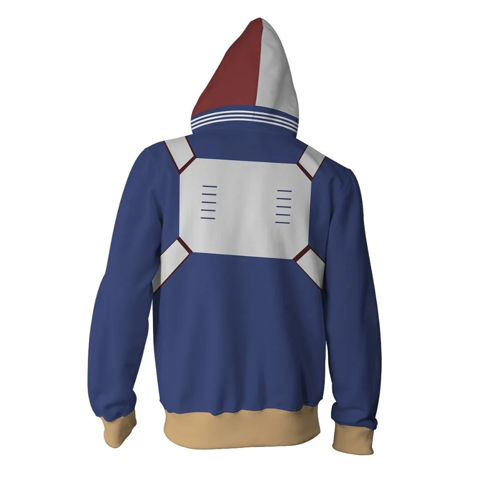 My Hero Academia Todoroki Shoto Anime 3D Printed Zip-Up Hoodies For Men And Women