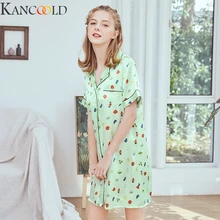 KANCOOLD, женская одежда для сна, модная Пижама с коротким рукавом, атласная пижама, топ, штаны, наборы, принт с героями мультфильмов, простая одежда для сна, домашняя одежда
