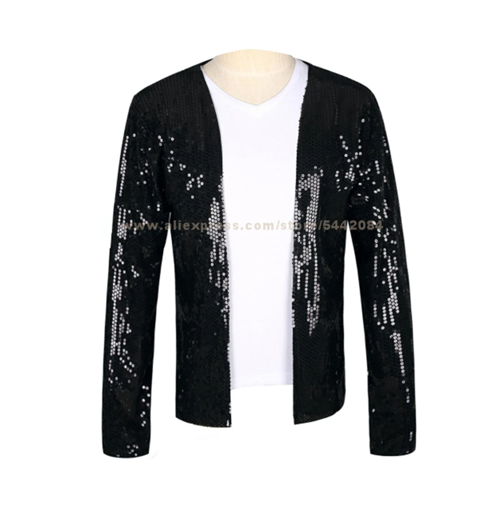 MJ Michael Jackson Jacket Billie Jean Coat Black Jacket And Glove Hallowmas Party Costume Cosplay Prop Collections 1BLJD025