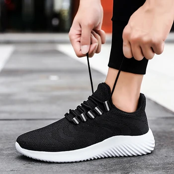 

2019 Spring Autumn New Casual Shoes Men Flyknit Breathable Chaussures Hommes Men Running Shoes Male Sneakers Men Running Shoes