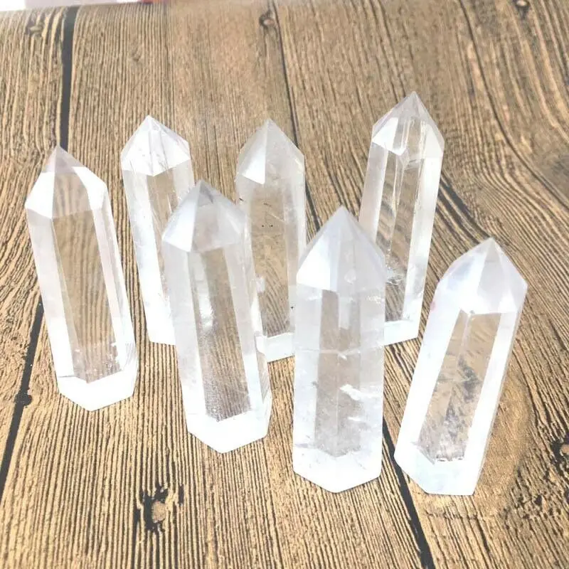 

1 PC Natural White Quartz Crystal Stone Point Healing Hexagonal Wand 50-60mm Crystal Wand