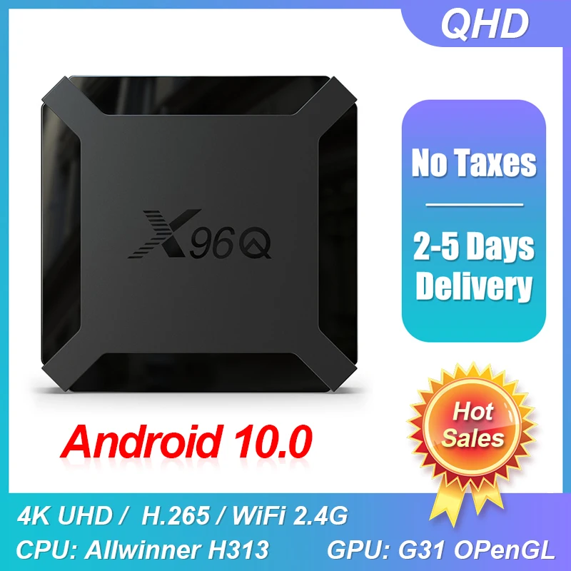 

X96Q TV BOX Android 10.0 Allwinner H313 Quad Core 1G/2G DDR3 Full HD 1080P 2.4G WiFi Smart TV Box 4K Media Player X96 Q