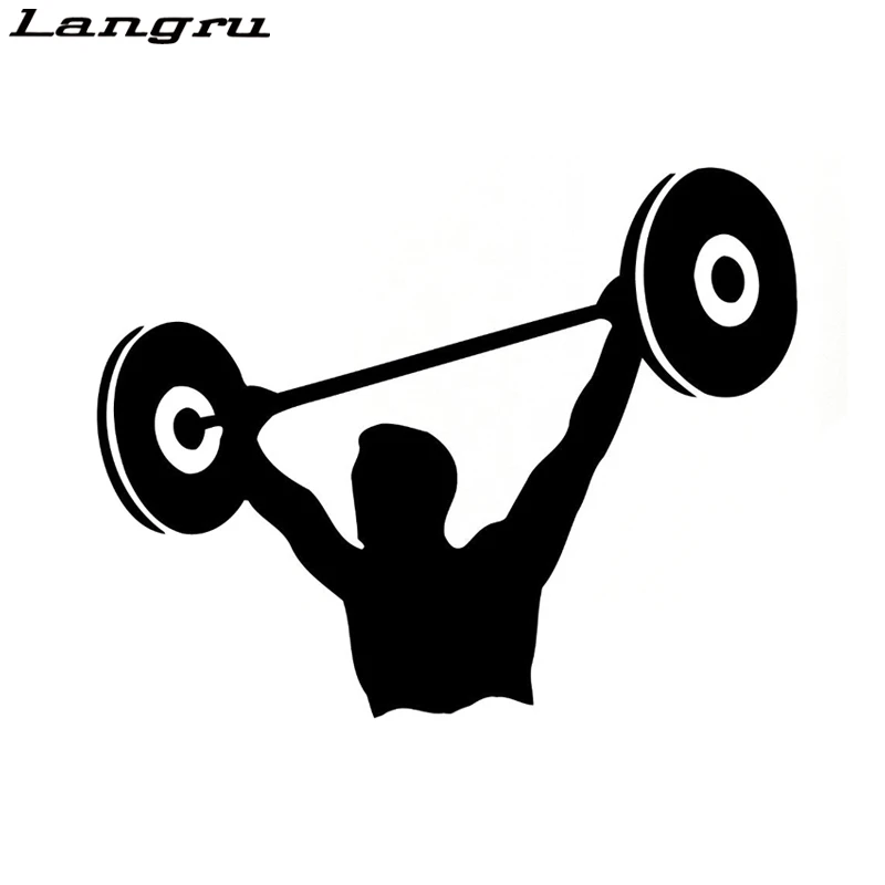 

Langru 16cm x 12.6cm Fashion Fitness Weightlifting Sports Silhouette Car Sticker Vinyl Car Accessories Jdm