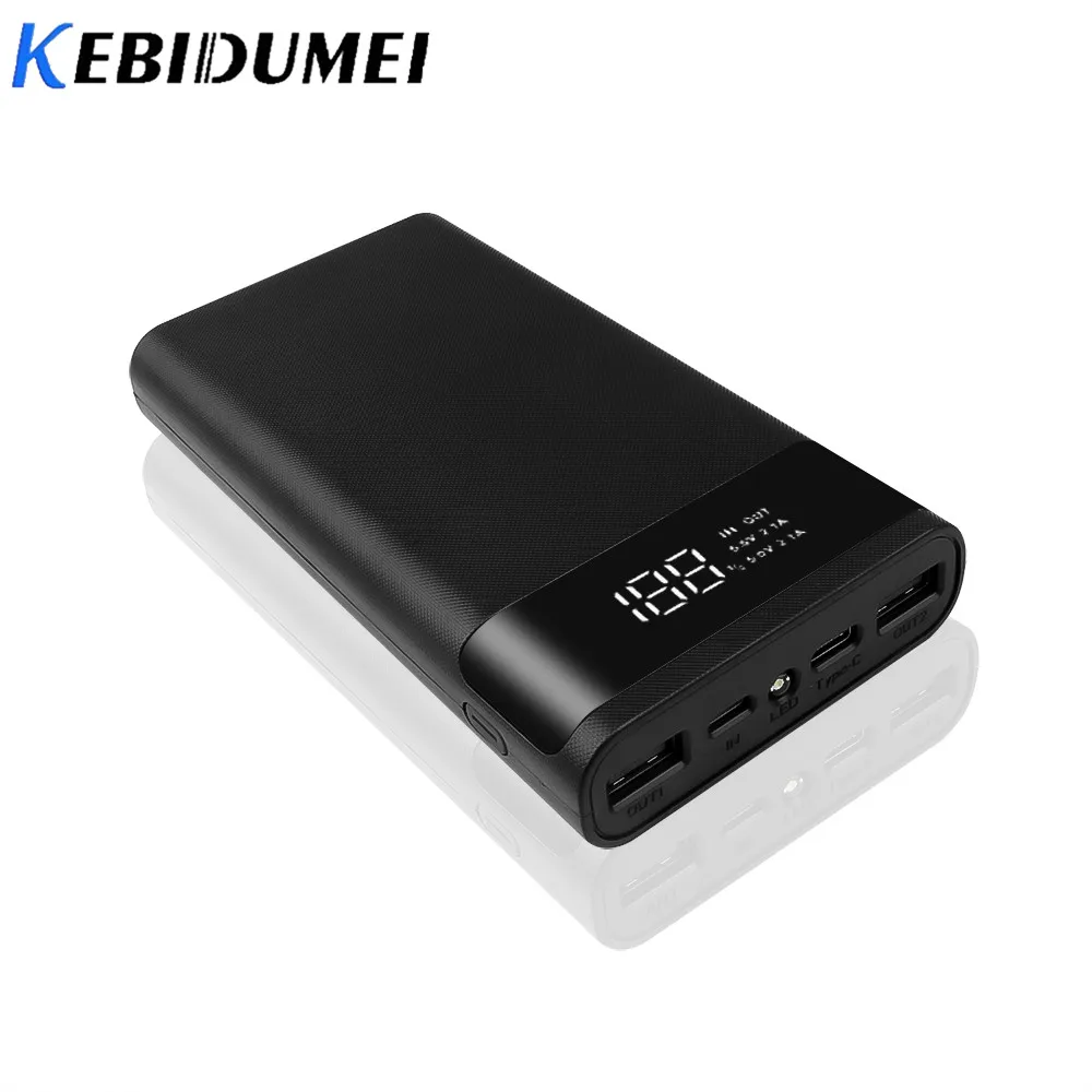 

Kebidumei Portable 5V 6x18650 Power Bank Battery Case DIY Type-C Micro USB Mobile Phone Charger Box For iphone 6 Plus S6 Xiaomi