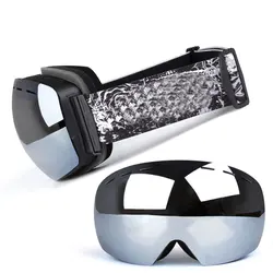 Ski Snowboard Snow Goggles Otg Design For Men Women With Spherical Detachable Lens Uv Protection Anti-fog