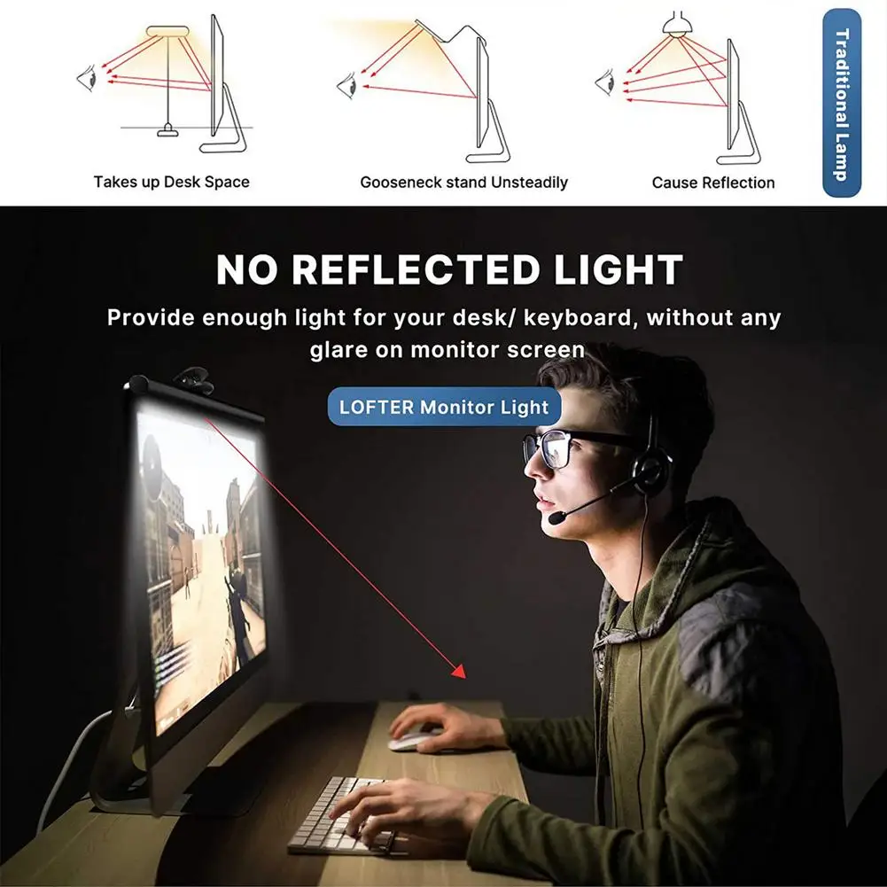 2022 LED Light Dimmable USB Desk Lamps Monitor Laptop Screen Light Bar LED Desktop Table Lamp Eye Protection Reading Lamp laptop bags for sale