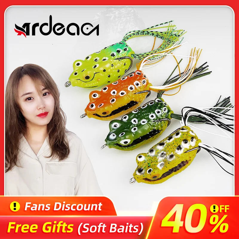 

Ardea Frog Lures 1Pcs 55mm 13g Fishing Artificial Soft lures Wobblers Double Crank Hooks Top water Ray Frog Fishing Tackle