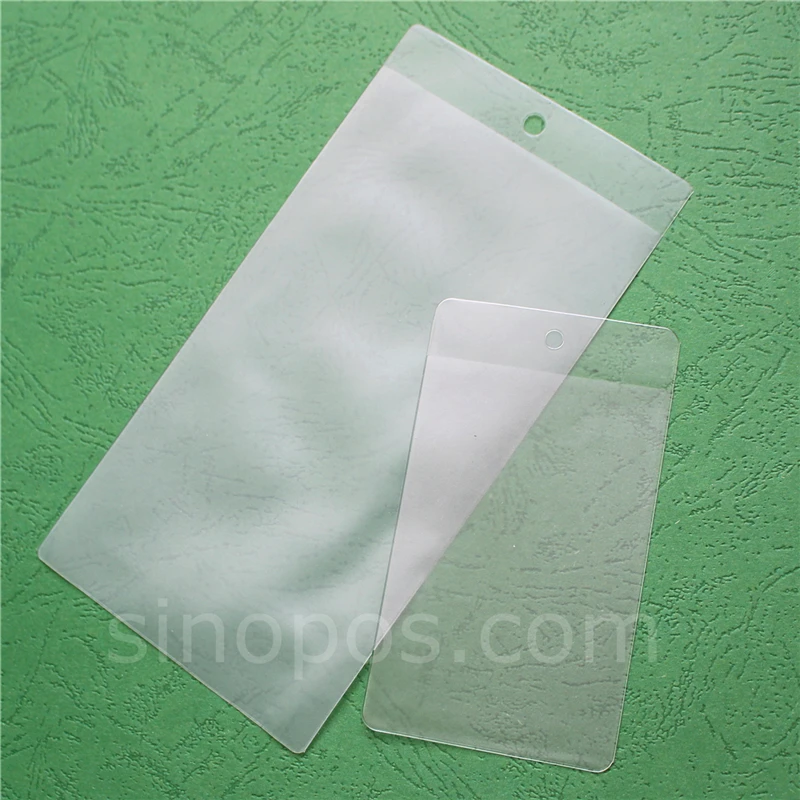Matte Vinyl Pouch With Hanging Hole, tag envelope matt clear PVC sign