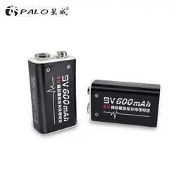 PALO 4 шт Li-Ion 600mAh 9 V перезаряжаемая аккумуляторная батарея для GM300 ИК инфракрасный термометр дистанционное управление; Электроника продукты