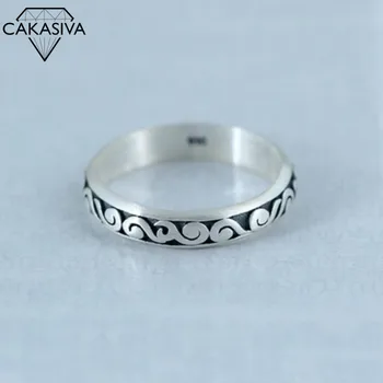 

S925 Vintage Thai Silver Cloud Carved Ring for Women Vintage Punk Jewelry Gifts Wholesale