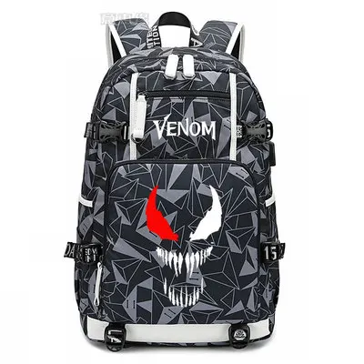 Фильм Venom рюкзак Человек-паук косплей нейлоновая школьная сумка светящиеся дорожные сумки