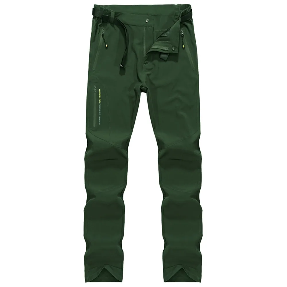 Пара спортивных быстросохнущих водонепроницаемых повседневных стрейчевых штанов для отдыха на природе, походов, рыбалки, тактических мужчин и женщин - Цвет: Army Green(Men)