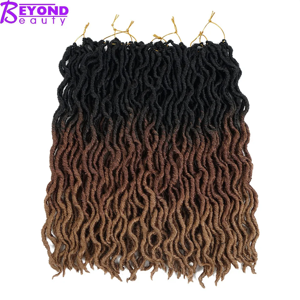 Ombre Faux Locs Crochet Hair Extensions Synthetic 20inch Soft Crochet Braids hair Extensions